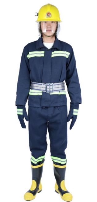 阻燃隔熱消防服套裝藍色
